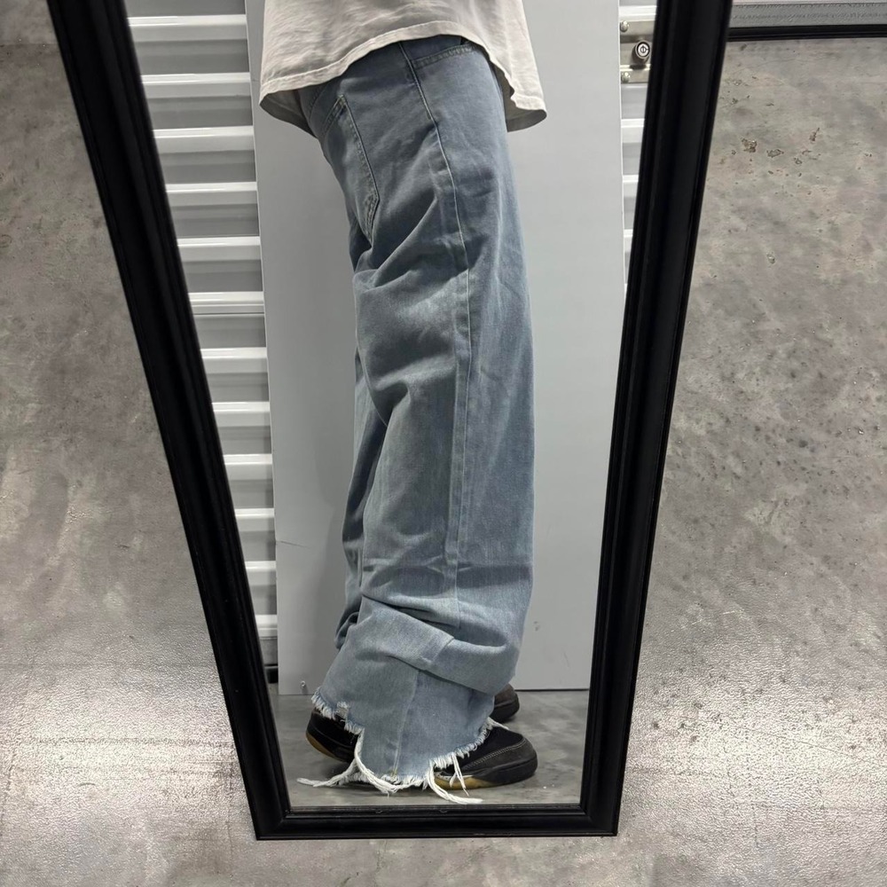 Vintage Y2K/2000s Light Wash Loose Flare Baggy Denim Jeans! 33x29 - Picture 2 of 7
